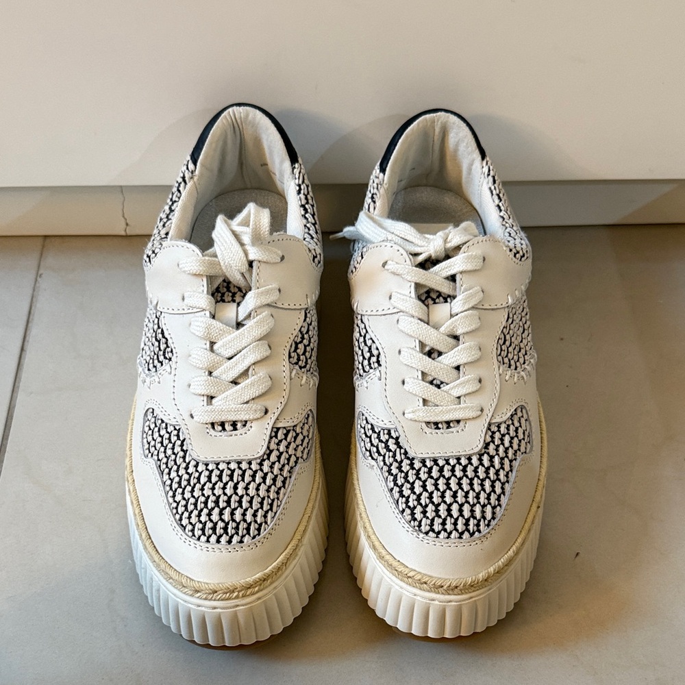 Stylish White and Black Sneakers